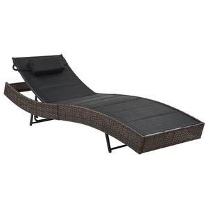 Diverse Hardware, Sonnenliege Poly Rattan und Textilene Braun