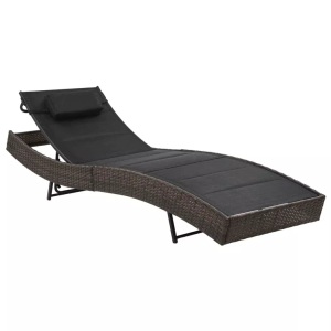 Diverse Hardware, Sonnenliege Poly Rattan und Textilene Braun, vidaXL Sonnenliege Poly Rattan und Textilene Braun