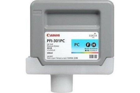Canon, Original Tintenpatrone photo cyan Canon PFI-301PC, CANON CANON PFI-301 PC Druckerpatrone cyan/hell passend für: imagePROGRAF IPF 8100;imagePROGRAF IPF 9100;imagePROGRAF iPF8000;imagePROGRAF iPF8000S;imagePROGRAF iPF9000;imagePROGRAF iPF9000S