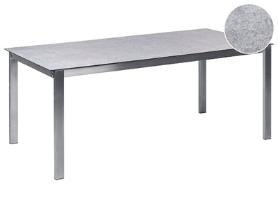 Beliani, Gartentisch aus Sicherheitsglas Modern COSOLETO Gartentisch aus Sicherheitsglas Modern COSOLETO, Beliani - Gartentisch aus Sicherheitsglas Industriell COSOLETO, One Size, Taubengrau