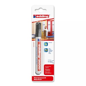 edding, Edding Edding 3000 Permanentmarker, Edding 3000, Permanent Marker, 1.5-3mm, schwarz, Blister, 3000-1BLI
