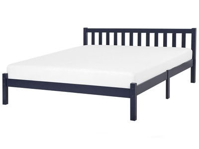 Beliani, Beliani Holzbett marineblau Lattenrost 180 x 200 cm FLORAC, Beliani - Bett mit Lattenrost aus Kiefernholz Klassisch FLORAC, 180x200 cm, Dunkelblau