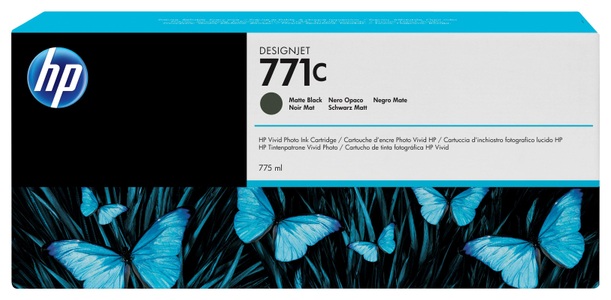 Hewlett-Packard, Hewlett-Packard HP Tinte Nr. 771C (B6Y07A) Matte, Hewlett Packard Tintenpatrone, schwarz-matt, No.771C, B6Y07A, (775ml)