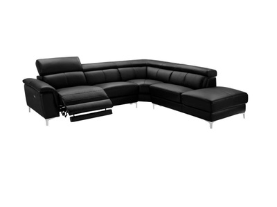LINEA SOFA, Relaxsofa Leder Ecksofa elektrisch Sitia Ecke Rechts Relaxsofa Leder Ecksofa elektrisch Sitia Ecke Rechts, LINEA SOFA - Relaxsofa Leder Ecksofa elektrisch Sitia Ecke Rechts, 92X178CM, Schwarz