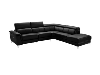 LINEA SOFA, Relaxsofa Leder Ecksofa elektrisch Sitia Ecke Rechts Relaxsofa Leder Ecksofa elektrisch Sitia Ecke Rechts, LINEA SOFA - Relaxsofa Leder Ecksofa elektrisch Sitia Ecke Rechts, 92X178CM, Schwarz