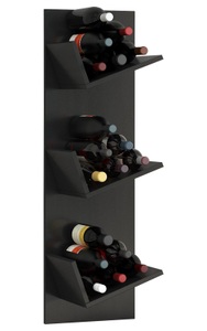 VCM, Holz Weinregal Flaschenregal Wandregal Wandboard Hängeregal Flaschen Wein Vinosi Holz Weinregal Flaschenregal Wandregal Wandboard Hängeregal Flaschen Wein Vinosi, VCM - Holzregal hängend | platzsparendes Regal Maße: 106 x B. 33 T. 26 cm Elegantes Aufbewahrungsregal Bücherregal Wandboard Wein, One Size, Schwarz