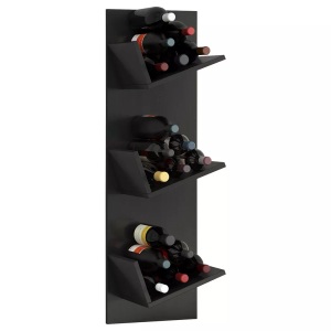 VCM, Holz Weinregal Flaschenregal Wandregal Wandboard Hängeregal Flaschen Wein Vinosi Holz Weinregal Flaschenregal Wandregal Wandboard Hängeregal Flaschen Wein Vinosi, VCM - Holzregal hängend | platzsparendes Regal Maße: 106 x B. 33 T. 26 cm Elegantes Aufbewahrungsregal Bücherregal Wandboard Wein, One Size, Schwarz