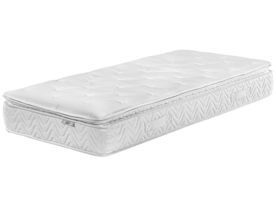 Beliani, Matratze aus Polyester LUXUS Matratze aus Polyester LUXUS, Beliani - Memoryschaum-Taschenfederkernmatratze aus Taschenfedern LUXUS, 90x200 cm, Pearl