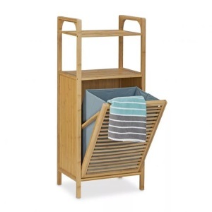 B2X, B2X - Badezimmerregal mit Wäschekorb aus Bambus, 105cm, B2X - Badezimmerregal mit Wäschekorb aus Bambus, 105cm