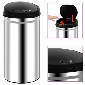 vidaXL, vidaXL Automatischer Sensor-Mülleimer 50 L Edelstahl, vidaXL Automatischer Sensor-Mülleimer 50 L Edelstahl