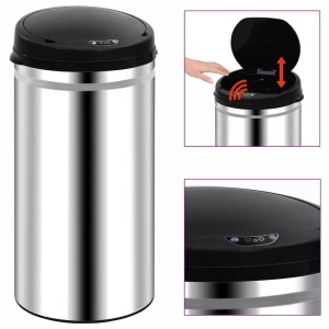 vidaXL, vidaXL Automatischer Sensor-Mülleimer 50 L Edelstahl, vidaXL Automatischer Sensor-Mülleimer 50 L Edelstahl