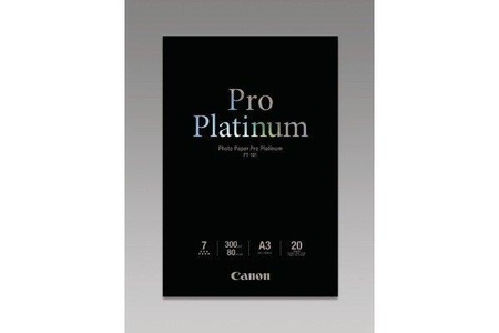 Canon, Canon Pro Platinum Photo Paper A3 Pt-101, Canon Pro Platinum Photo Papier, A3, 300g, InkJet, glossy, PT101A3, 2768B017, (20 Blatt)