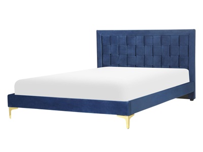 Beliani, Bett mit Lattenrost aus Samtstoff Modern LIMOUX Bett mit Lattenrost aus Samtstoff Modern LIMOUX