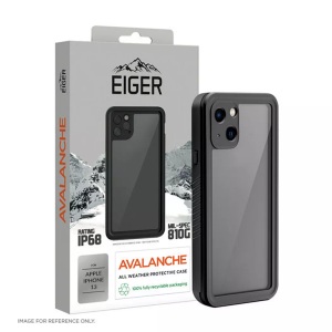 EIGER, Eiger - iPhone 13 Avalanche Case Wasserfeste Outdoor Schutz Hülle IP68 (EGCA00322) - Schwarz, Eiger iPhone 13 Avalanche Cover Schwarz