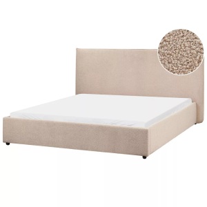 Beliani, Beliani - Bett mit Lattenrost aus Bouclé Klassisch LAVAUR, 160X200CM, Taupe