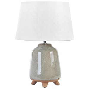 Beliani, Tischleuchte aus Keramik Modern FAJARDO Tischleuchte aus Keramik Modern FAJARDO, Beliani - Tischleuchte aus Keramik Klassisch FAJARDO, One Size, Taubengrau
