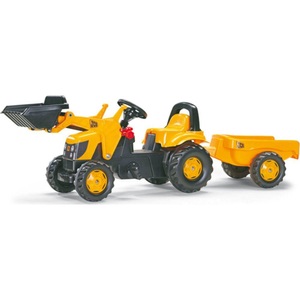 ROLLY TOYS, rolly®toys rollyKid JCB mit rollyKid Trailer und rollyKid Lader 023837 - gelb, 