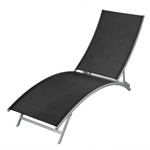 Diverse Hardware, Sonnenliege Stahl und Textilene Schwarz, vidaXL Sonnenliege Stahl und Textilene Schwarz
