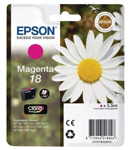Epson, Epson T180340 magenta Tintenpatrone, Epson Tintenpatrone, rot, T180340, (180 Seiten)