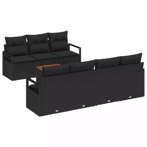 vidaXL, VidaXL - Garten-sofa poly-rattan, One Size, Schwarz