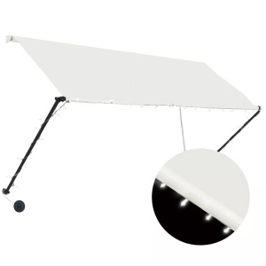 Diverse Hardware, Einziehbare Markise mit LED 250 x 150 cm Creme, vidaXL Einziehbare Markise mit LED 250×150 cm Creme