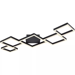 Globo, LED-Deckenleuchte Kurio, fünfflammig, schwarz, CTT, LED-Deckenleuchte Kurio, fünfflammig, schwarz, CTT