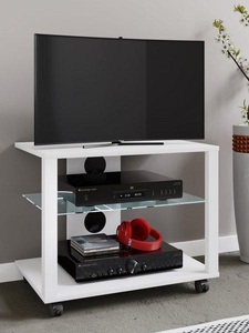 VCM, Holz TV Lowboard Rollen Fernsehschrank mobil Rack Konsole Möbel Fernsehtisch Fernseh Phono Glas Folas M Holz TV Lowboard Rollen Fernsehschrank mobil Rack Konsole Möbel Fernsehtisch Fernseh Phono Glas Folas M, MID.YOU Lowboard 60/45/41 cm , Folas , Weiss , Glas , 60x45x41 cm , melaminharzbeschichtet,Nachbildung , stehend, In verschiedenen Grössen erhältlich, in verschiedenen Holzdekoren erhältlich , 000657031613