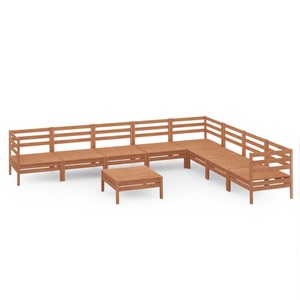 vidaXL, vidaXL 9-tlg. Garten-Lounge-Set Massivholz Kiefer Honigbraun