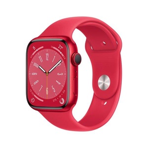 Apple, APPLE Watch Series 8 (GPS) 41 mm - Smartwatch (Regular 130 - 200 mm, Fluorelastomer, (PRODUCT)RED Aluminium/(PRODUCT)RED), Apple Watch Series 8 GPS 41mm Aluminiumgehäuse Sport Band 32 GB Rot