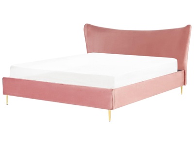 Beliani, Bett mit Lattenrost aus Samtstoff Modern CHALEIX Bett mit Lattenrost aus Samtstoff Modern CHALEIX