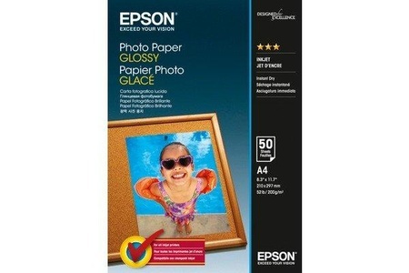 Epson, Epson Photo Paper Glossy - A4 - 50 Blätter, Epson Photo Paper Glossy, A4, 200g, InkJet, C13S042539, (50 Blatt)