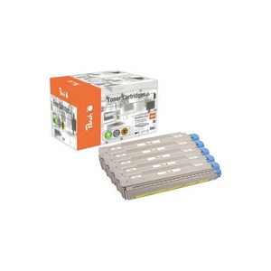 Peach, Peach Spar Pack Plus Tonermodule kompatibel zu 46471104*2, 46471103, 46471102, 46471101, Peach O464711/464338 5 Toner (bk*2, c/m/y) ersetzt OKI 46471104*2, 46471103, 46471102, 46471101 für z.B. OKI C 823 DN, OKI C 823 N, OKI C 823