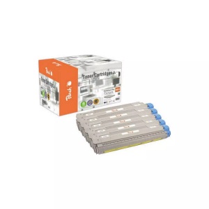 Peach, Peach Spar Pack Plus Tonermodule kompatibel zu 46471104*2, 46471103, 46471102, 46471101, Peach O464711/464338 5 Toner (bk*2, c/m/y) ersetzt OKI 46471104*2, 46471103, 46471102, 46471101 für z.B. OKI C 823 DN, OKI C 823 N, OKI C 823