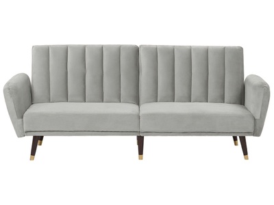 Beliani, Schlafcouch aus Samtstoff Glamourös VIMMERBY Schlafcouch aus Samtstoff Glamourös VIMMERBY, Beliani - Schlafsofa aus Samtstoff Glamourös VIMMERBY, One Size, Rauch