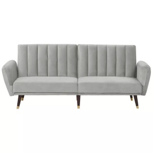 Beliani, Schlafcouch aus Samtstoff Glamourös VIMMERBY Schlafcouch aus Samtstoff Glamourös VIMMERBY, Beliani - Schlafsofa aus Samtstoff Glamourös VIMMERBY, One Size, Rauch