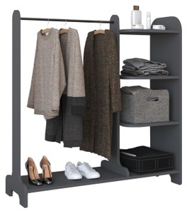 MID.YOU, MID.YOU Regal 106/110/35 cm anthrazit , Lempu , Holzwerkstoff , 106x110x35 cm , melaminharzbeschichtet,melaminharzbeschichtet,Nachbildung,Nachbildung , in verschiedenen Holzdekoren erhältlich , 000657029003, VCM - Holz Kleiderschrank | offener Schrank |begehbarer Kleiderregal Maße ca. B. 106 x H. 110 T. 35 cm Lempu cm, One Size, Anthrazit