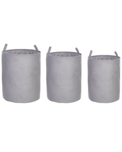 Beliani, Accessoires Aus Polyester Klassisch Archa Unisex, Beliani - Aufbewahrungskorb 3er Set aus Polyester Klassisch ARCHA, One Size, Taubengrau