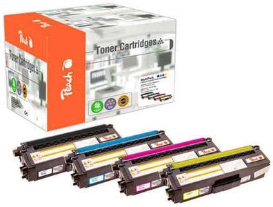 Peach, Peach Spar Pack Tonermodule kompatibel zu Brother TN-320, Peach B320 4 Toner (bk, c/m/y) ersetzt Brother TN-320 für z.B. Brother DCP -9055 CDN, Brother DCP -9270 CDN, Brother HL -4100, Brother HL -4500