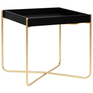 vidaXL, vidaXL Beistelltisch Schwarz und Golden 38x38x38,5 cm MDF