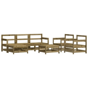 vidaXL, vidaXL 7-tlg. Garten-Lounge-Set Kiefernholz Imprägniert, vidaXL 7-tlg. Garten-Lounge-Set Kiefernholz Imprägniert