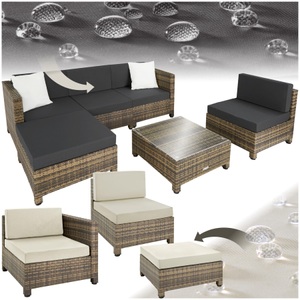 Rattan Lounge mit Aluminiumgestell inkl. Bezüge in 2 Farben Rattan Lounge mit Aluminiumgestell inkl. Bezüge in 2 Farben