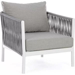 mutoni Garten Deluxe, Gartensessel Florencia mit Kissen weiss, Gartensessel Florencia mit Kissen weiss