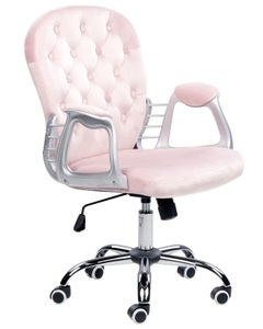 Beliani, Bürostuhl aus Samtstoff Glamourös PRINCESS Bürostuhl aus Samtstoff Glamourös PRINCESS, Beliani - Bürostuhl aus Samtstoff Glamourös PRINCESS, One Size, Puderrosa