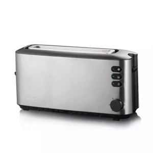 Severin, Severin AT2515 Automatik-Langschlitztoaster Edelstahl-schwarz, Severin AT2515 Automatik-Langschlitztoaster Edelstahl-schwarz