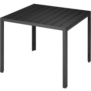 TecTake, Gartentisch Maren Gartentisch Maren, Tectake - Aluminium Gartentisch Maren höhenverstellbare Füsse 90x90x74,5cm, One Size, Schwarz