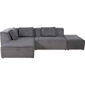 Kare Design, Ecksofa Infinity Ottomane Cord grau links, KARE Design - Ecksofa Infinity Ottomane Cord links, One Size, Grau
