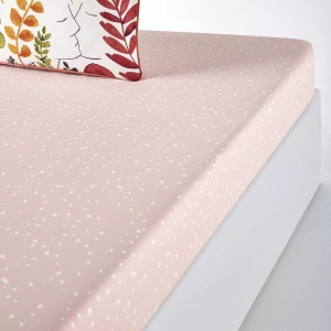 LA REDOUTE INTERIEURS, Fixleintuch Palm Spring aus Baumwollperkal Fixleintuch Palm Spring aus Baumwollperkal, La Redoute Intérieurs - Fixleintuch Palm Spring aus Baumwollperkal, 180x200 cm, Beige