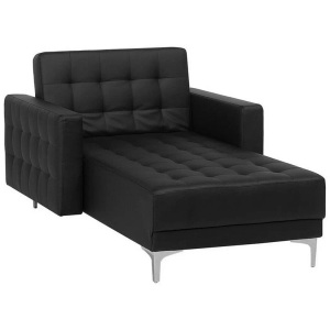 Beliani, Beliani Chaiselongue Kunstleder schwarz ABERDEEN, 