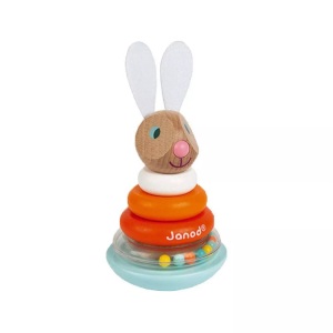 Janod, Janod ® Lapin -Stehaufmännchen Hase - orange, Stapel-Stehaufmännchen HASE 6-teilig in bunt
