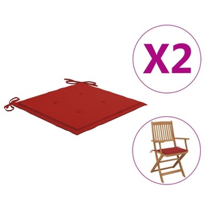 vidaXL, vidaXL Gartenstuhl-Sitzkissen 2 Stk. Rot 40x40x4 cm Stoff, vidaXL Gartenstuhl-Kissen 2 Stk. Rot 40x40x3 cm Oxford-Gewebe